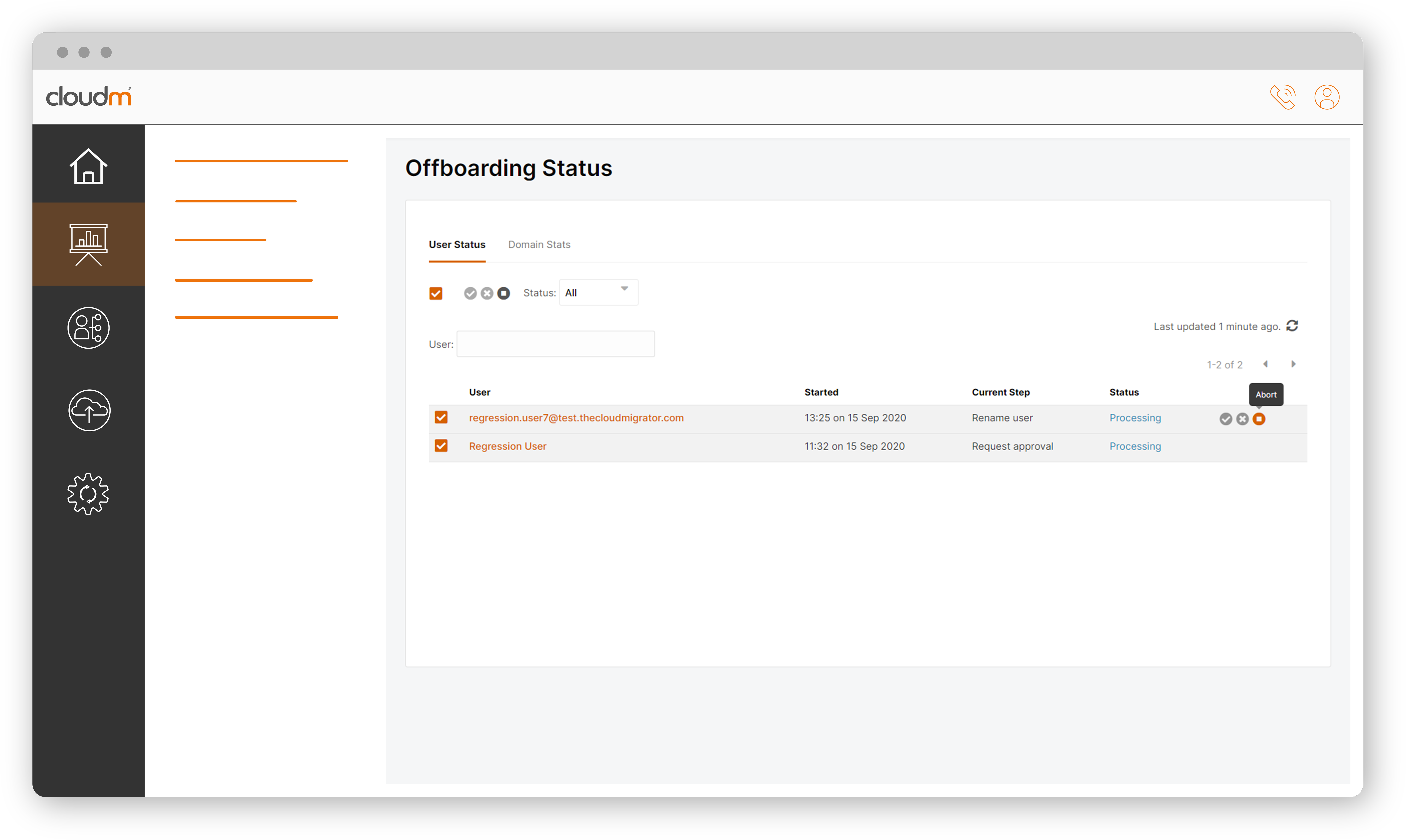 Offboarding status select all